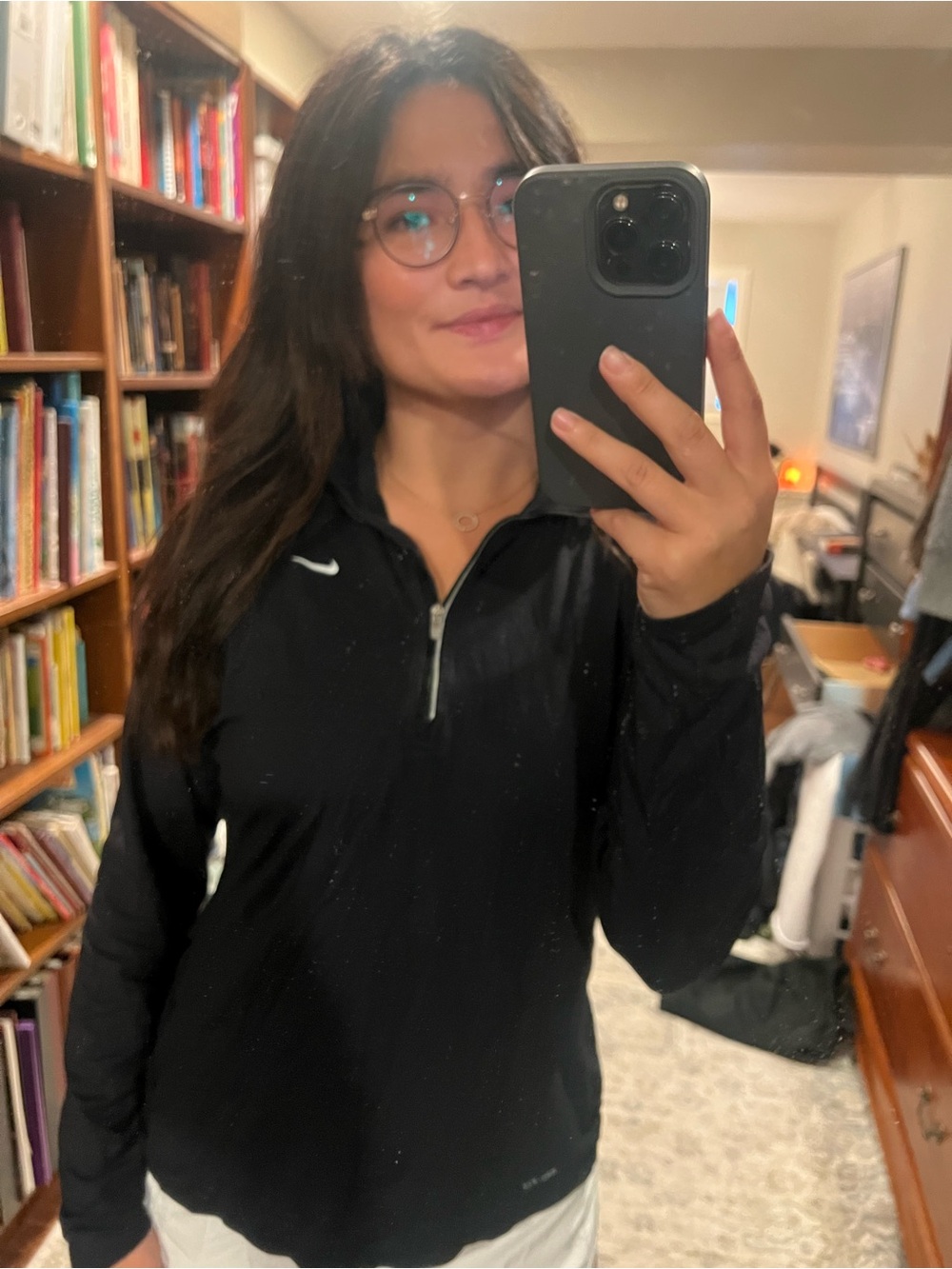 Nike Black Women's Quarter-Zip Crew Sweater